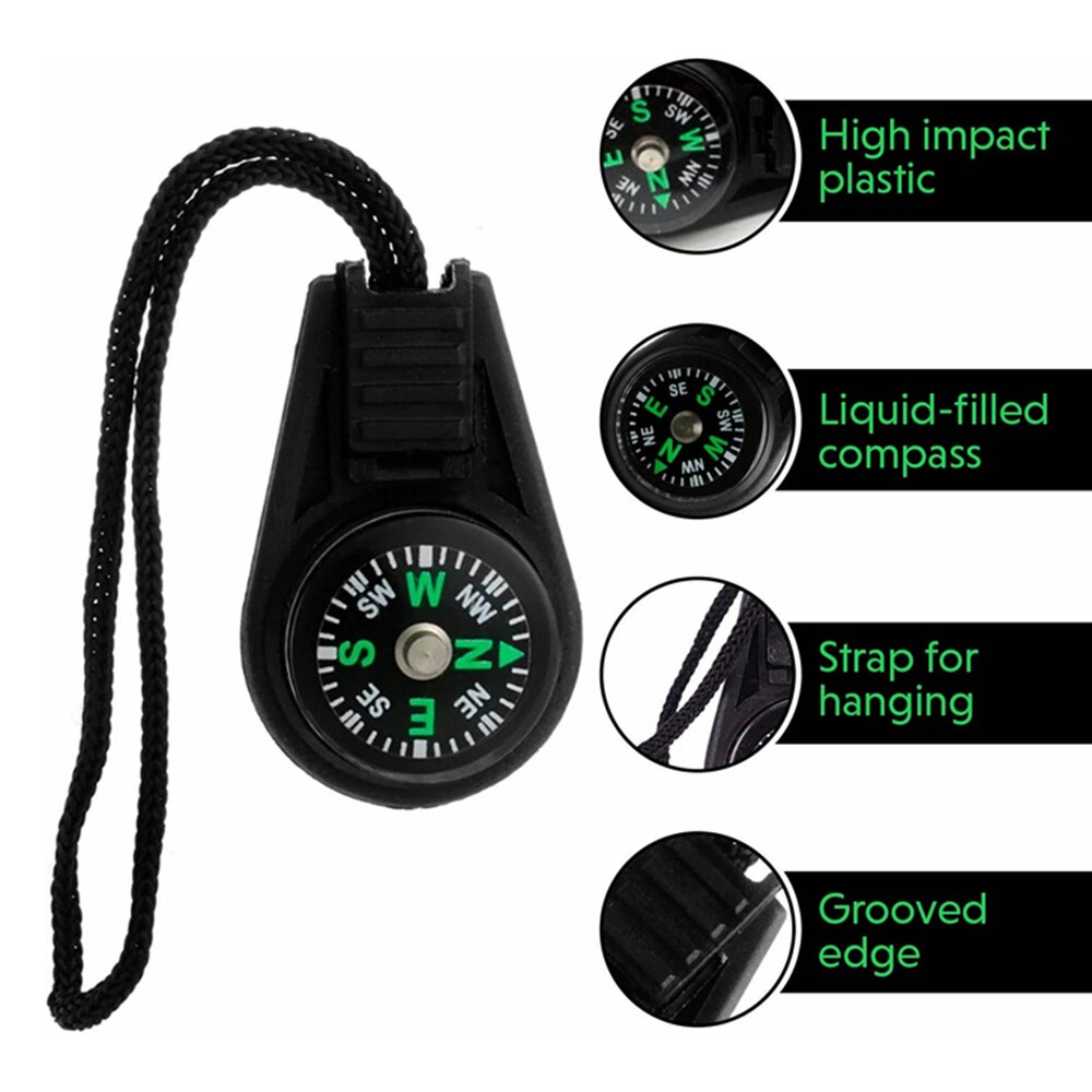 Mini Überleben Kompass draussen Camping Wandern Tasche Kompass Flüssigkeit Gefüllt Mini Kompass für Paracord Armbinde Halskette Schlüssel Kette