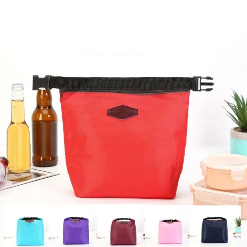 Nylon Waterproof Lunch Storage Bag 1pcs Portable Thermal Insulated Cooler Picnic For Lunch Box Container Pouch Home Organizer