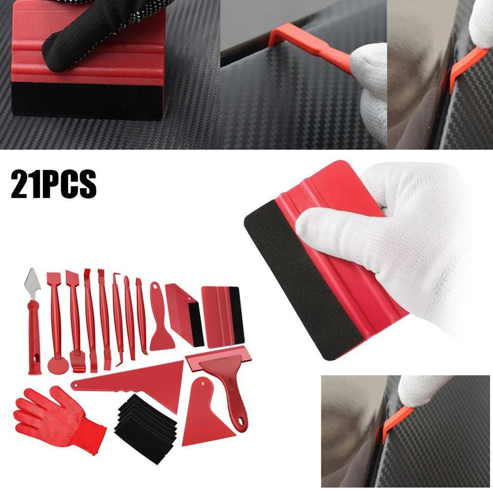 Carbon Fiber Car Tools Vinyl Wrap Film Sticker Wrapping Tool Installation Kit Auto Window Tint Foil Magnetic Squeegee Scraper
