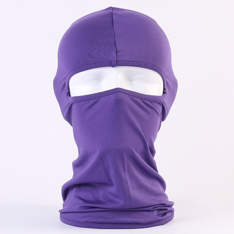 Full Face Mask Hood Motorcycle Neck Warmer Summer Windproof Masks for Outdoor Cycling Skiing E7: Purple