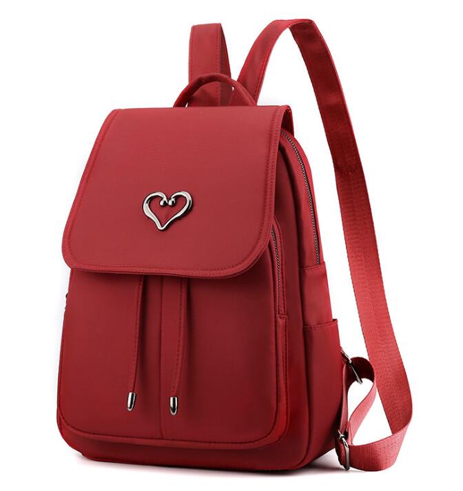 Chuwanglin rucksack frauen pu Nylon tasche frauen Schulter tasche damen tasche anti theif frauen tasche D501104: 1-red