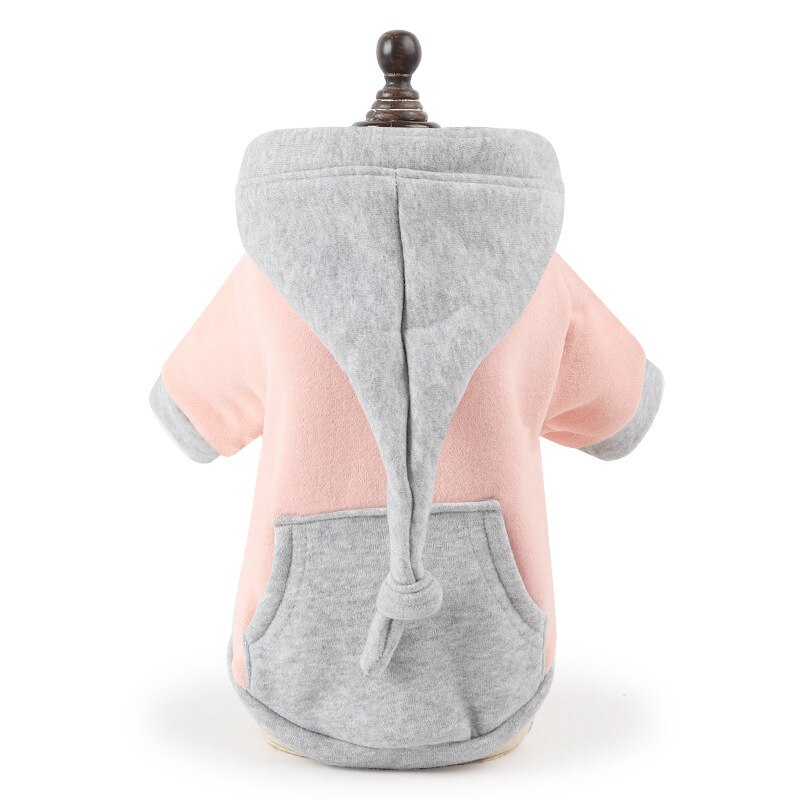 Ropa de invierno para perro, disfraz de Mascota, gorro de cola larga para cachorro, sudaderas con capucha, suéter cálido de lana para perros y gatos, Color Rojo