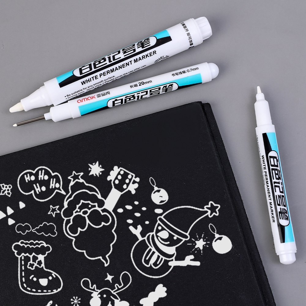 3/1 Stück wasserdichter weißer Permanentmarker für Metalloberflächen, Reifen, schwarzes Papier, Holz, multifunktionale Farbmarker auf Ölbasis