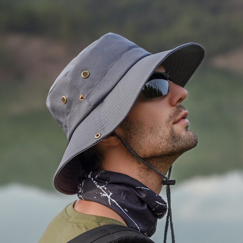 Chapeau seau tactique pour homme, casquette de sport à large bord, chapeau de pê