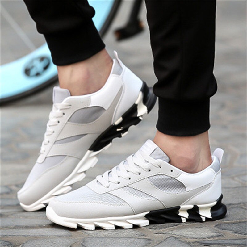 Men's sneakers real trend super air cushion lace brand adult sports shoes black blue PU upper outdoor tennis: 1 / 7