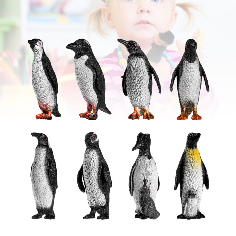 16Pcs Vroegschoolse Cognitieve Speelgoed Oceaan Dier Pinguïn Figuur Model Voorschoolse Kinderen Speelgoed (Gemengde Patroon): Default Title