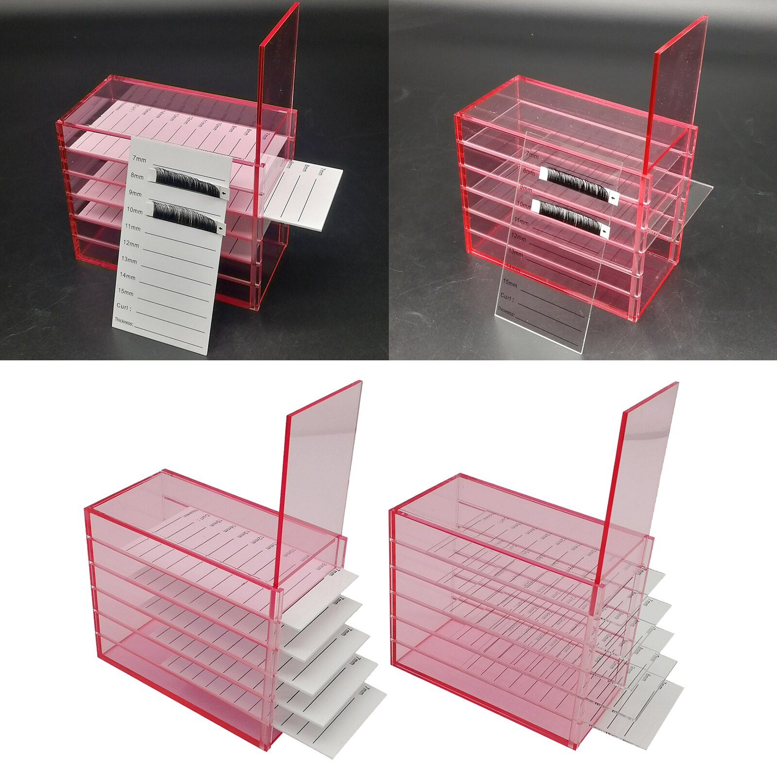 Acrylic 5 Layer False Eyelashes Storage Case Box Container Holder Lash Cart Lash Tray Organizer
