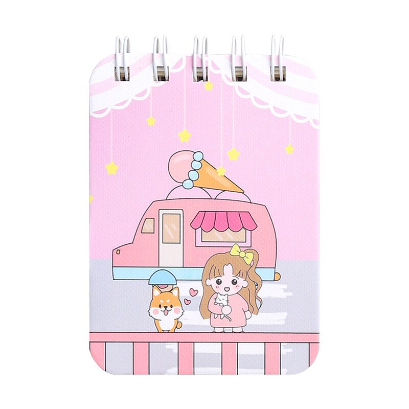 Mini Bloc de notas de bolsillo con tapa para agenda, cuadernos de escritura con espiral abatible, sencilla, original, para oficina y escuela, 4 Uds.