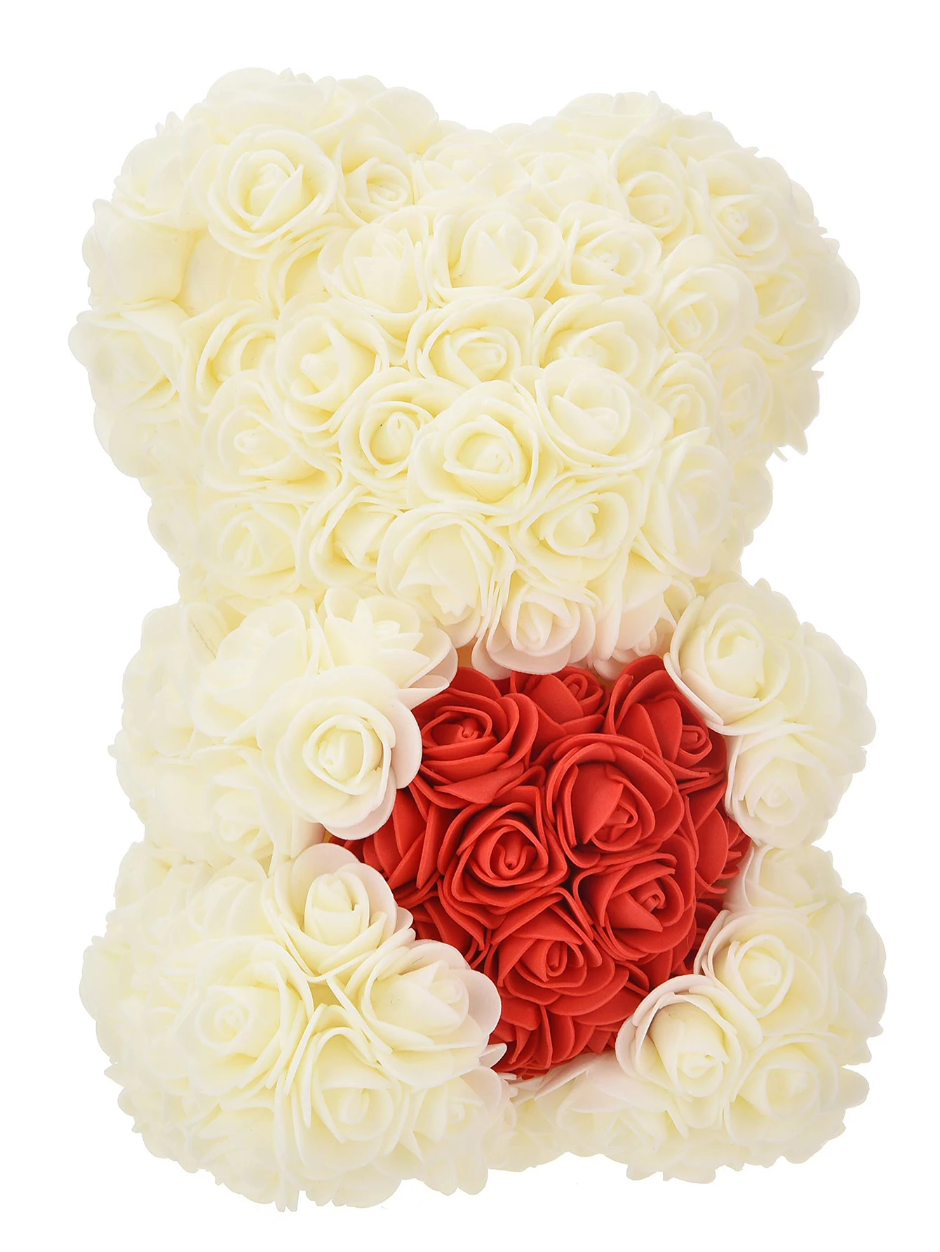 Ours en peluche Rose éternelle, fleur artificielle de 25m, 1 pièce, pour maman, fête des mères, anniversaire, saint-valentin, et décorations: Black