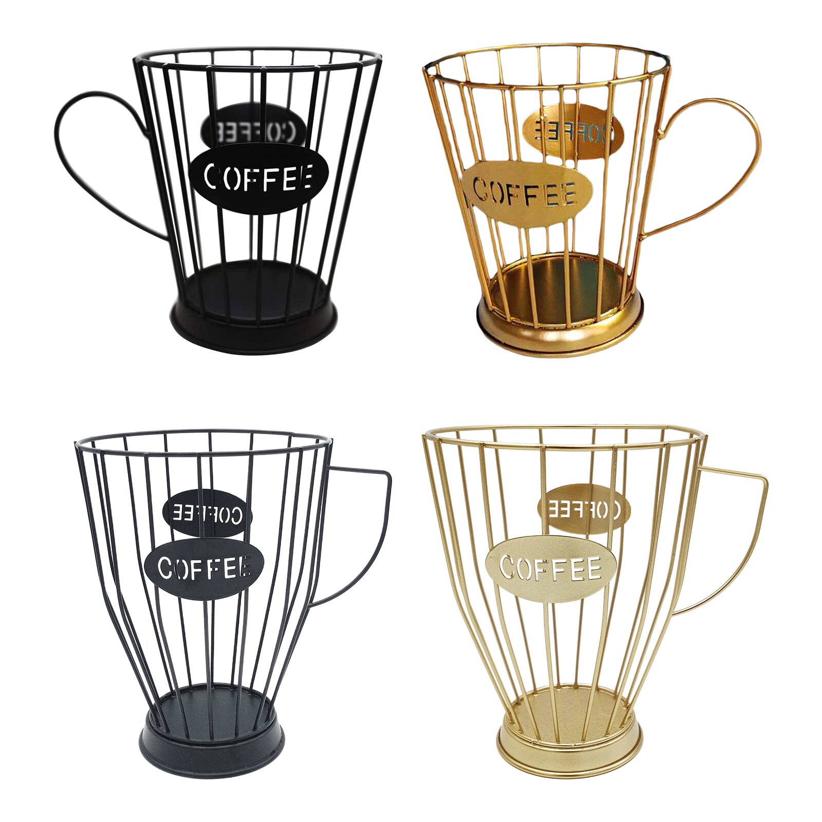 Universal Coffee Capsule Storage Basket Coffee Cup Basket Coffee Pod Organizer Holder Small/Large Black/Golden Optional