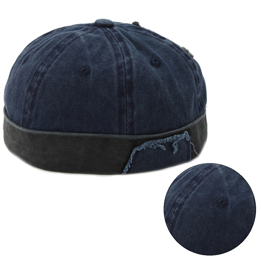 Parche de estilo chino, gorro de Hip Hop Vintage para hombres, gorra ajustable Sin borde con agujeros y personalidad, gorro transpirable para el casero, gorra de marinero
