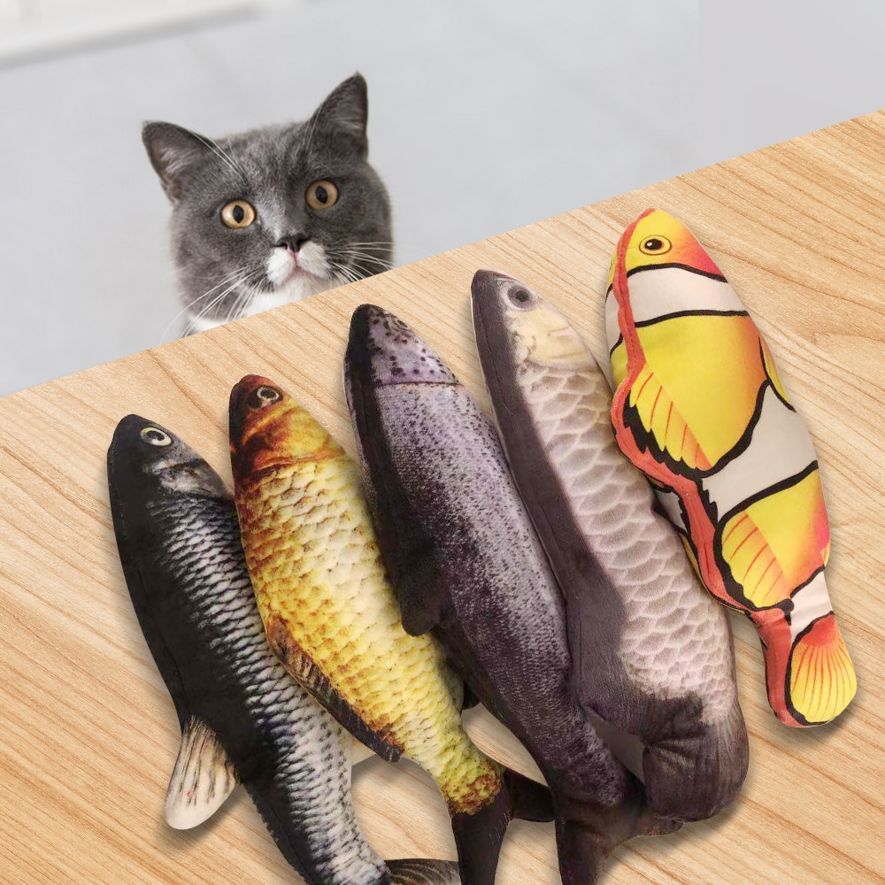 Electronic Cat Toy Cat Fish Toys Cats Chewing Playing Biting Supplies USB Charging Simulation Fish Toy Dropshiping 20/30/40cm