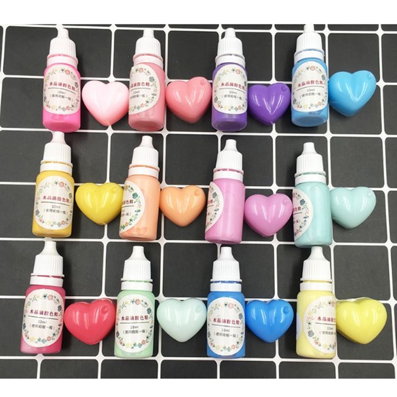 12 Bottles Liquid Macaron Candy Color Resin Pigment Dye Resin Epoxy Jewelry DIY