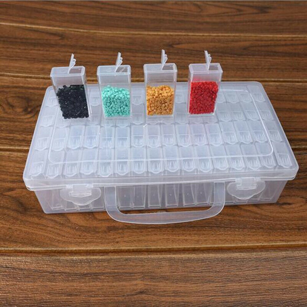 6/10/12/24/48/64 Grid Diamond Painting Jewelry Storage Box Nail Bead Transparent plastic Box Organize And Save Artifacts