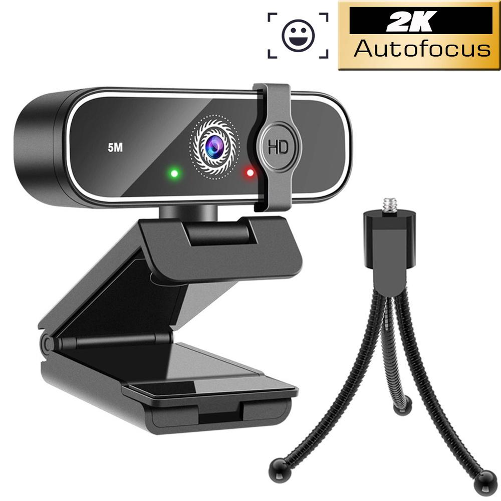 2K Webcam Mini Computer Pc Webcamera Met Microfoon Draaibare Camera 'S Voor Live-uitzending Video Bellen Conferentie Met Stand: With Stand