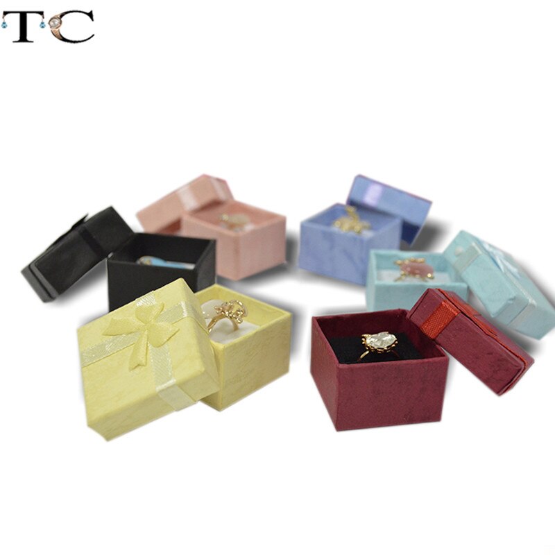 Ring Box Jewelry Organizer Paper Box Ring Packaging Box Jewellry Store Container Earring Box 24pcs/Lot