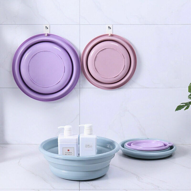 Falten Kunststoff Waschbecken Faltbare bat Waschen hoch Schüssel Washtub draussen Camping Wohnwagen Waschbecken 3 Farben