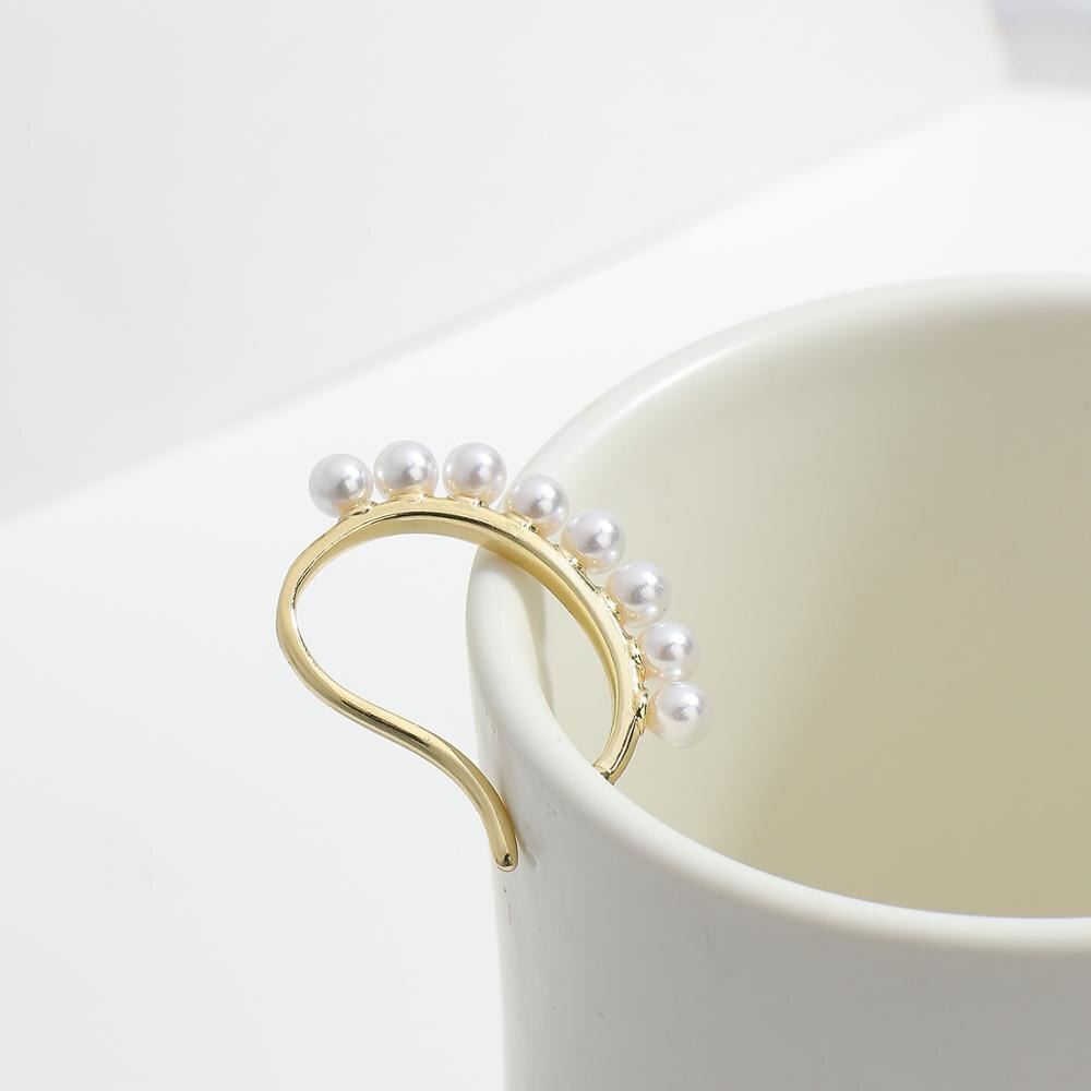 Lifefontier-pendientes redondos de perlas de imitación para mujer, aretes pequeños a la , sin Piercing, de joyería para boda: A1262095E