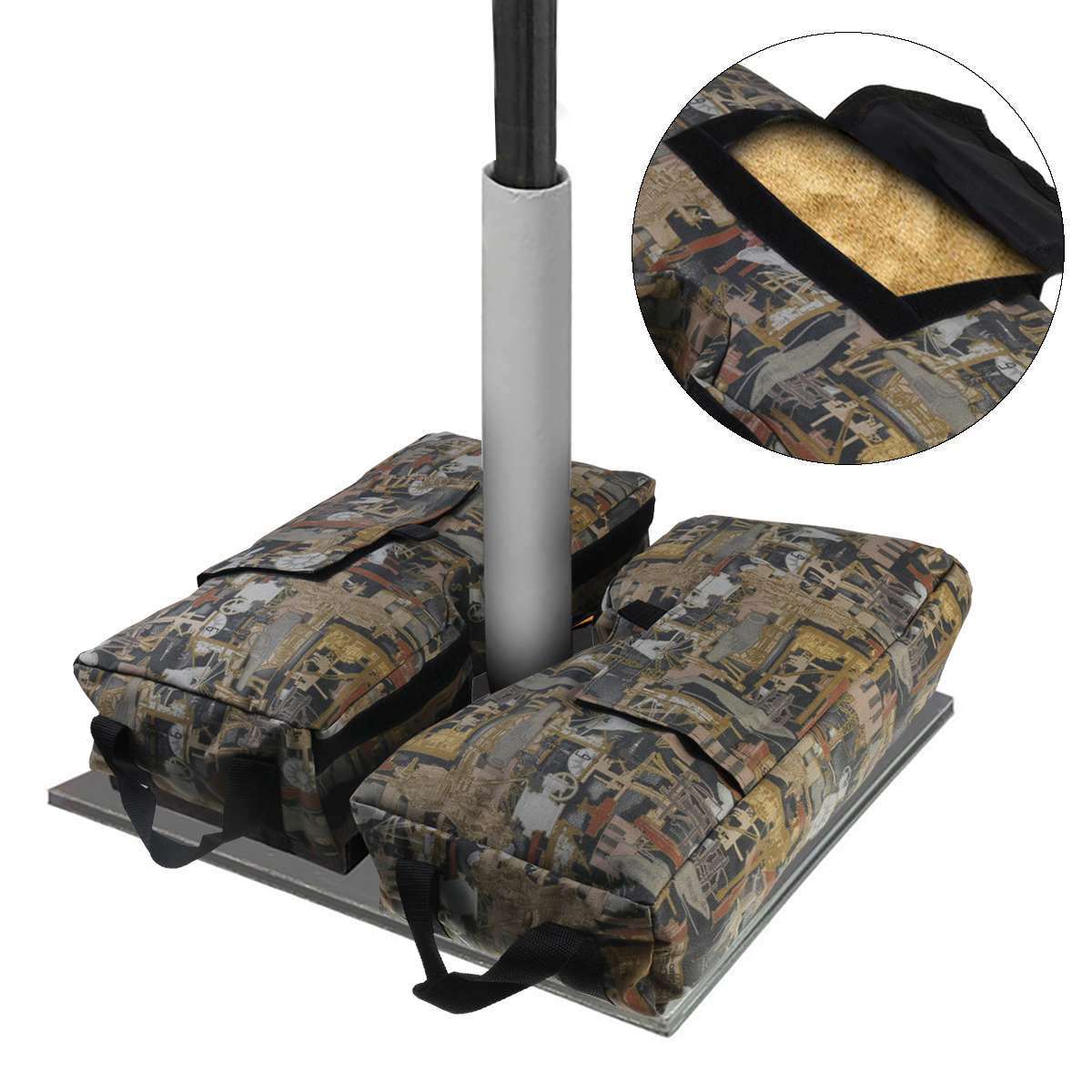 2 st utomhus stödvikt sandpåse ofyllda sandsäckar för paraplybasstativ avtagbara väskor fyrkantig uteplats