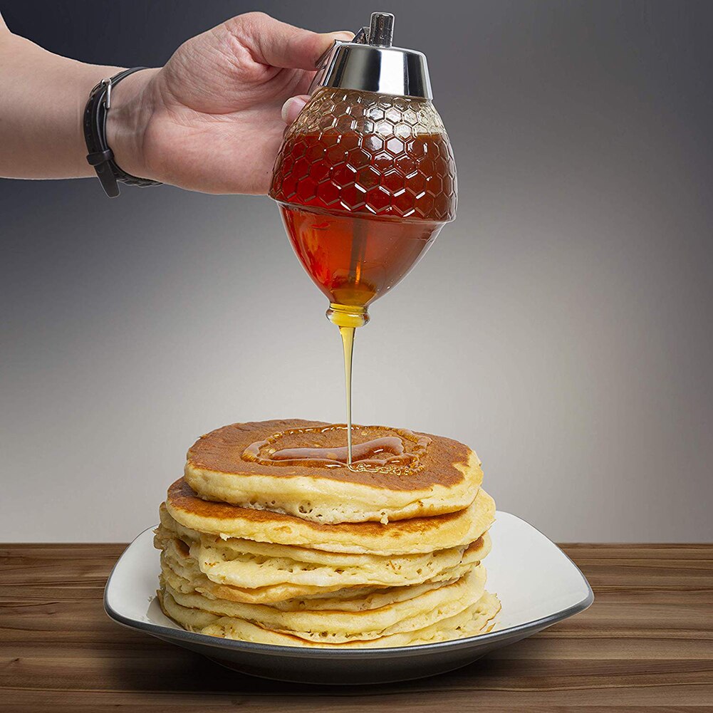 Honning dispenser sirup grytepress type sukkerbeholder krukke frokost honningkrukke beholder oppbevaring gryteklut kjøkkentilbehør