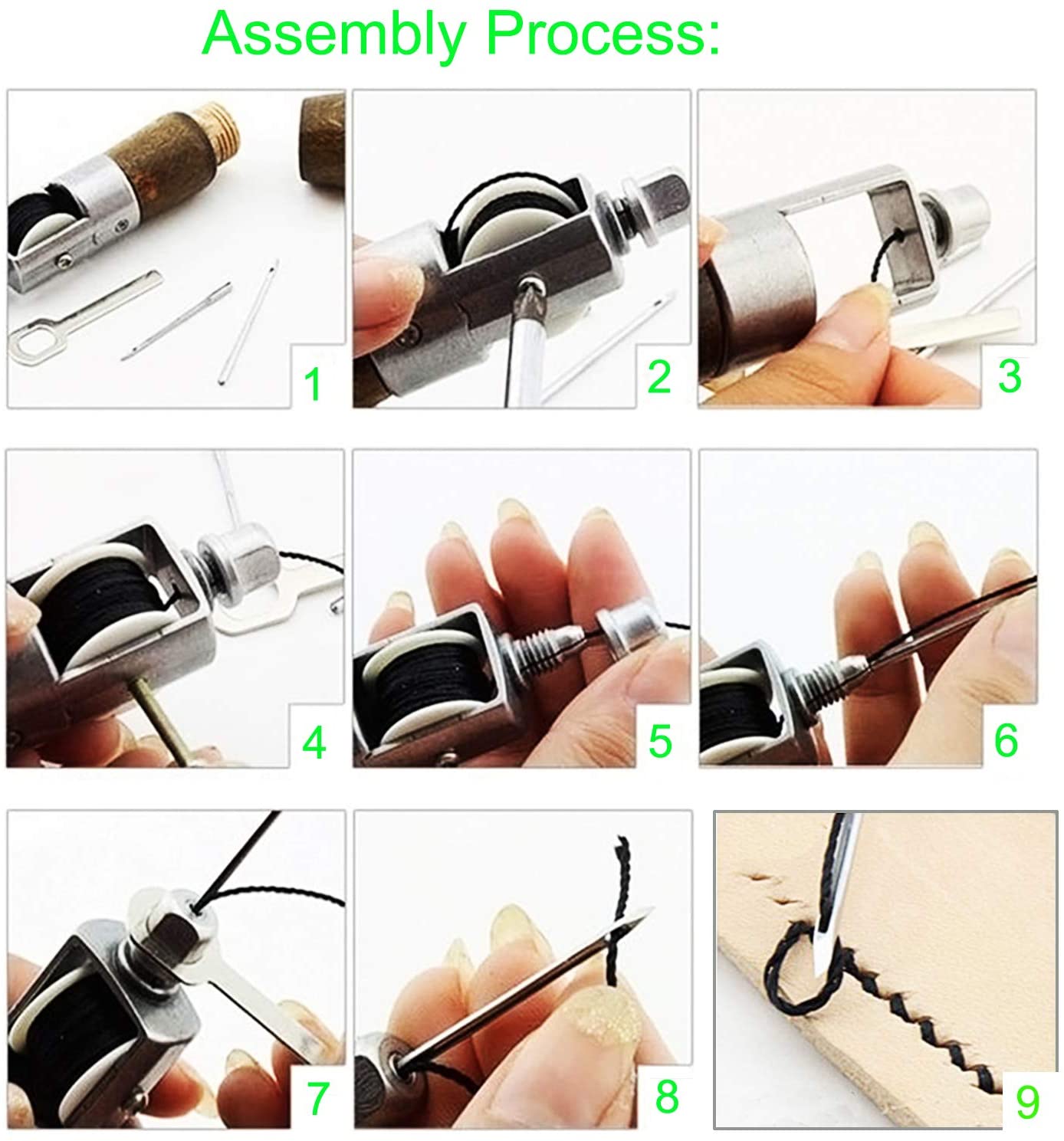 Leder NäHenne Ahle Gewinde Bausatz DIY Manuelle Nähmaschine Schnelle Hefter Leder Handwerk NäHenne Schuster Leinwand Reparatur Werkzeug