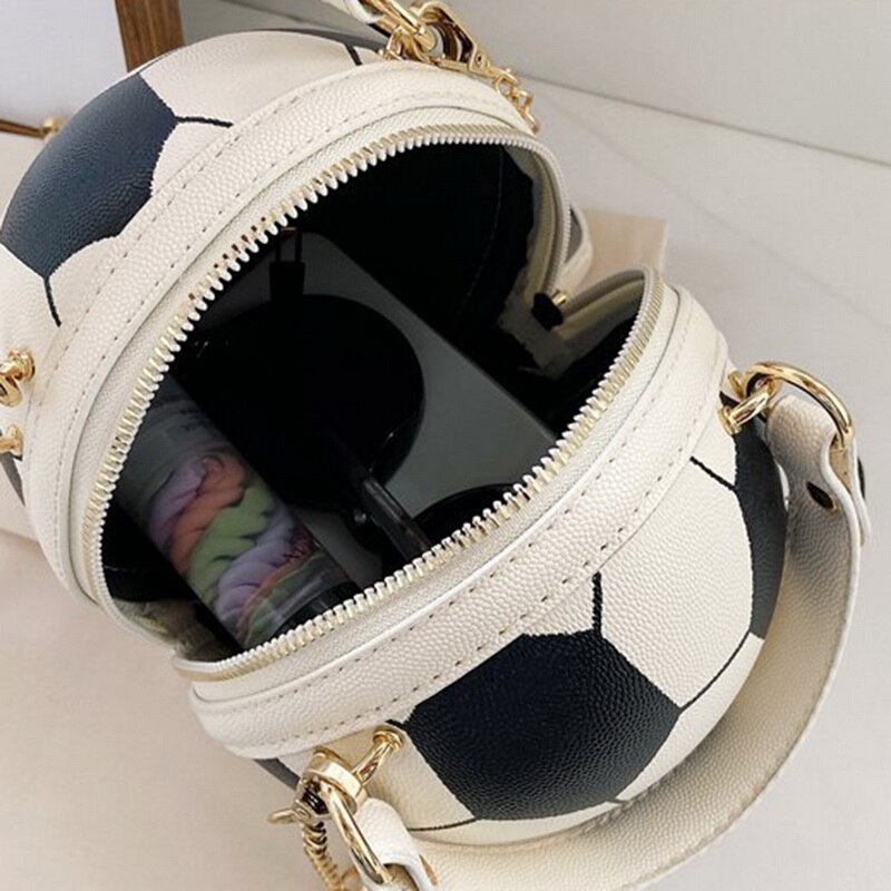 Personality Female Leather Pink Basketball Bag Ball Purses For Teenagers Women Shoulder Bags Crossbody Chain Hand Bags