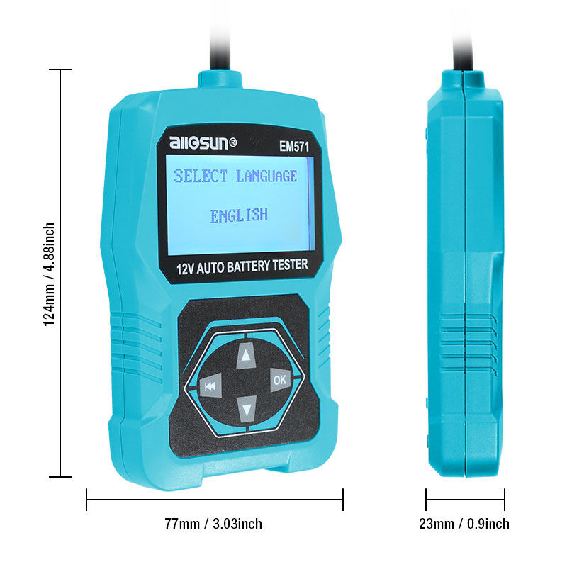 12V Automotive Vehicle Car Battery Tester 3 in 1 Multifunction Check Meter Digital Analyzer Diagnostic ALL-SUN EM571