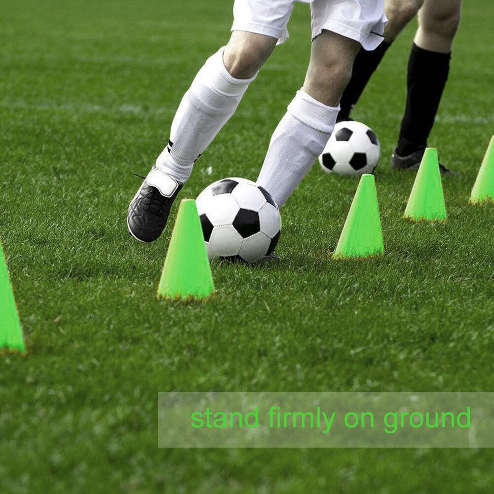 10 st 8.5cm plast bärbara fotbollstillbehör fotboll träning kon fotboll barriärer markör hållare tillbehör