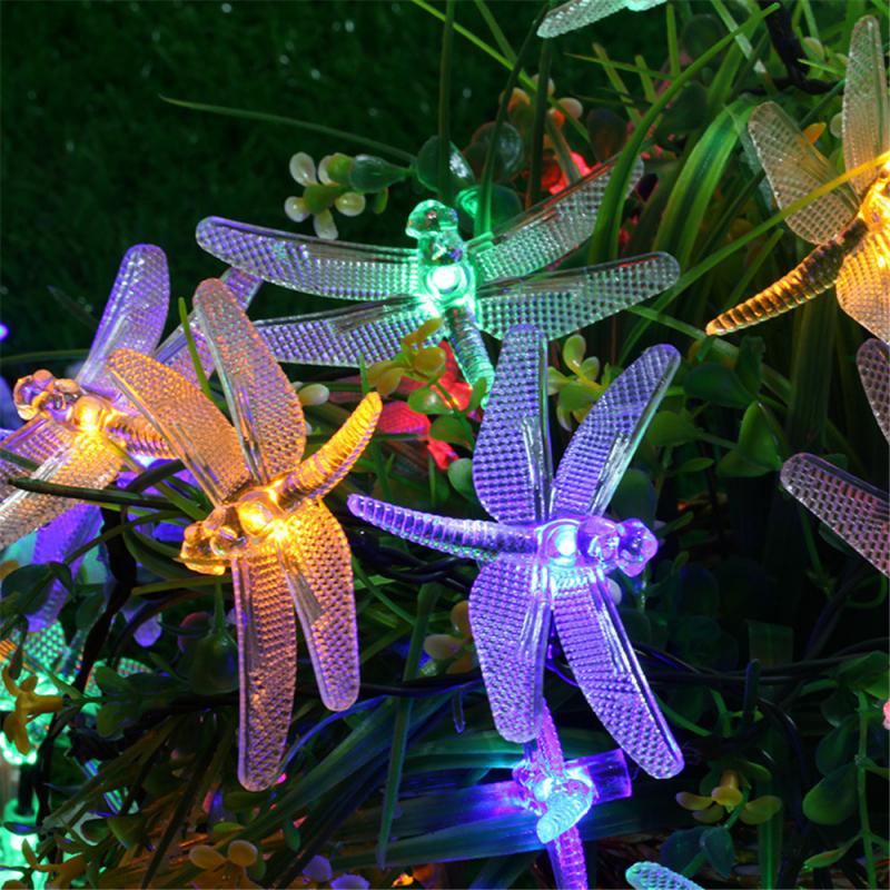 Libelle Solar- Schnur Lichter 20 LED Wasserdicht Fee Beleuchtung Für drinnen/draussen Garten Terrasse Hochzeit Party Dekoration