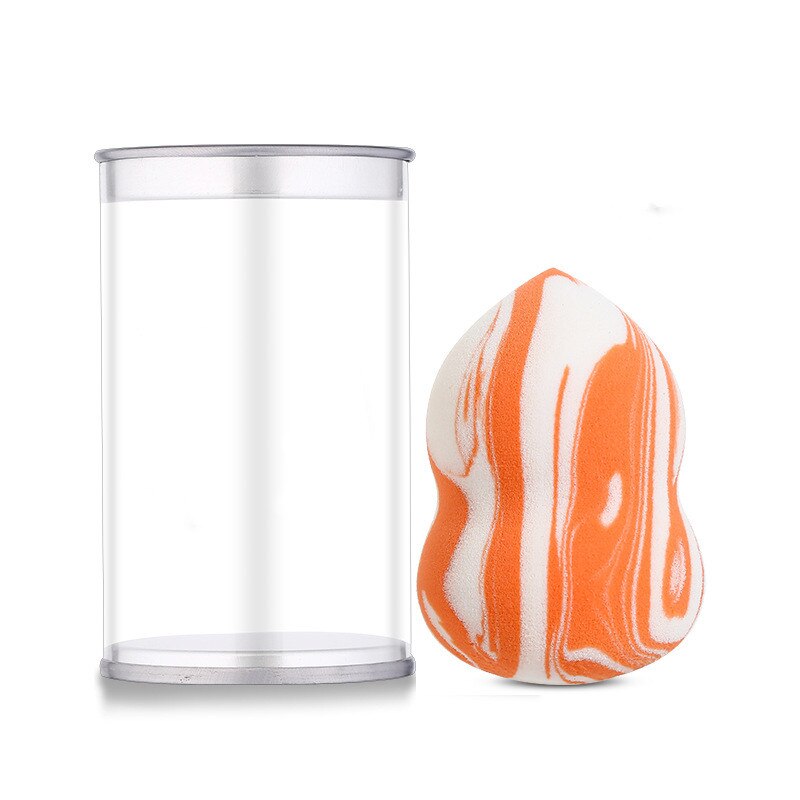 Makeup Foundation Sponge Makeup Cosmetic Puff Powder Smooth Beauty Cosmetic Makeup Sponge Marbling Blender Water Shape Puff: Salmon Gourd