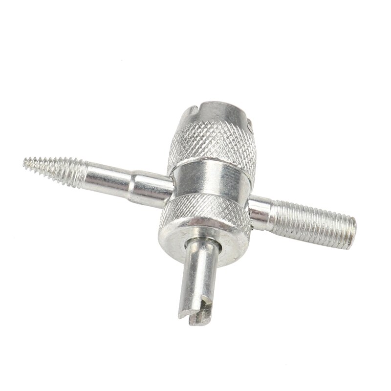 Car Truck Motorcycle Valve core Auto Replacement Parts Four-in-one Valve Tool with 6 Brass Valve Cores Fit for All Vehicle