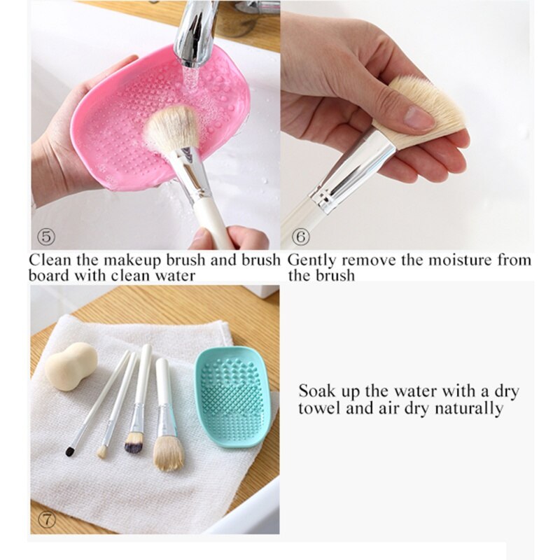 Cepillo de silicona para base de maquillaje, almohadilla de limpieza, cepillo para alfombrilla, herramientas de lavado, cepillos cosméticos para cejas, herramienta limpiadora, tablero depurador, 1 ud.
