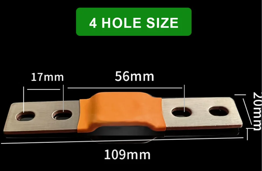 Flexible Bus Bar Flat Copper 2 Hole 4 Hole Busbar 300amp 2mm/3mm 300A for 3.2V 3.7V 280Ah 320Ah Battery Pack Parts: black / 15A