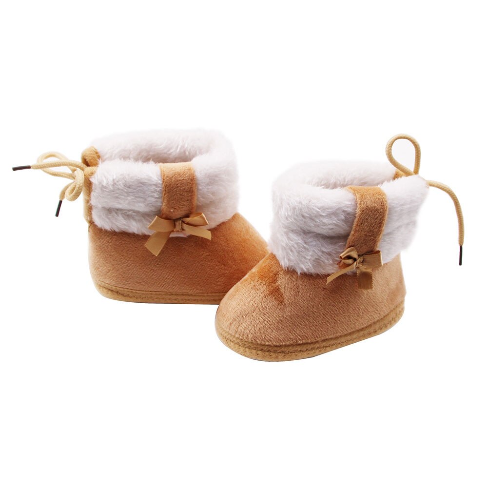 Di modo infantile Del bambino Delle Ragazze Stivali Da Neve anti-scontrino suola Caldo E Confortevole Inverno Fodera in Pelliccia Stivali con Fiocco Carino