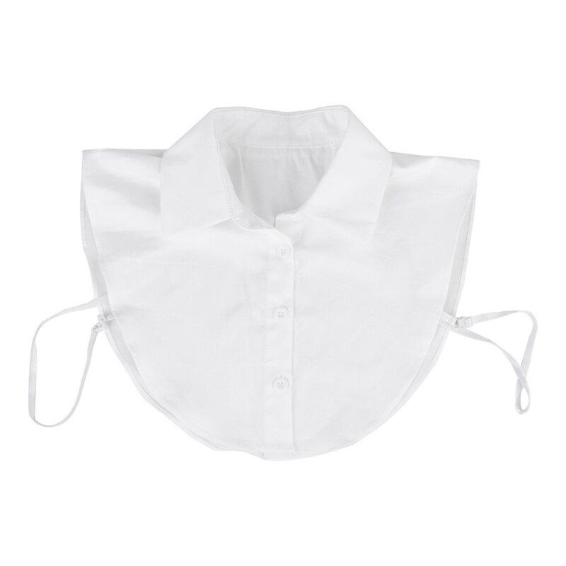 Women's Detachable Half Shirt Blouse Collar White: Default Title