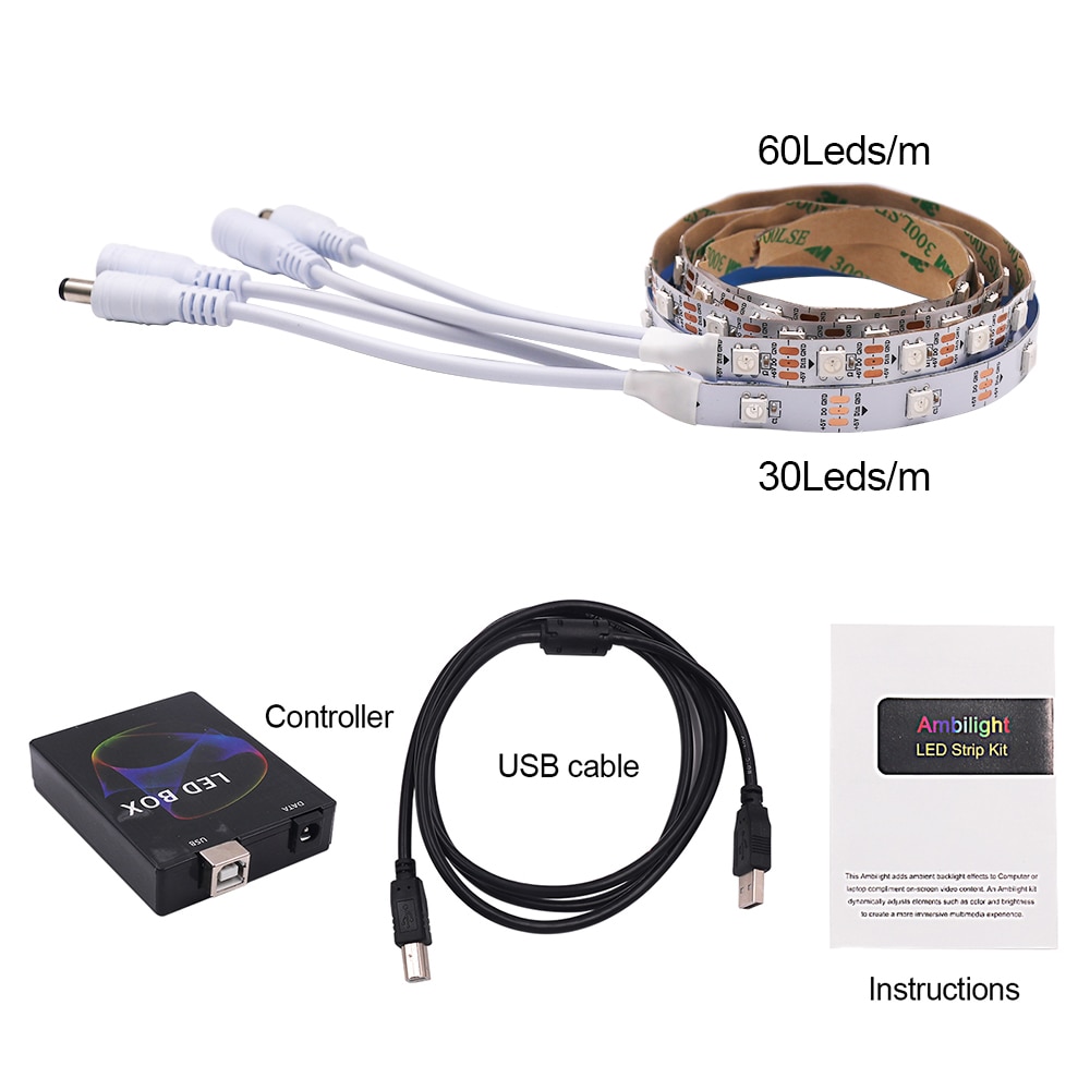 5V DIY TV USB LED Strip Ambient Controller HDTV Computer Monitor Backlight PC Dream Screen Light Box for Addressable LED Strip