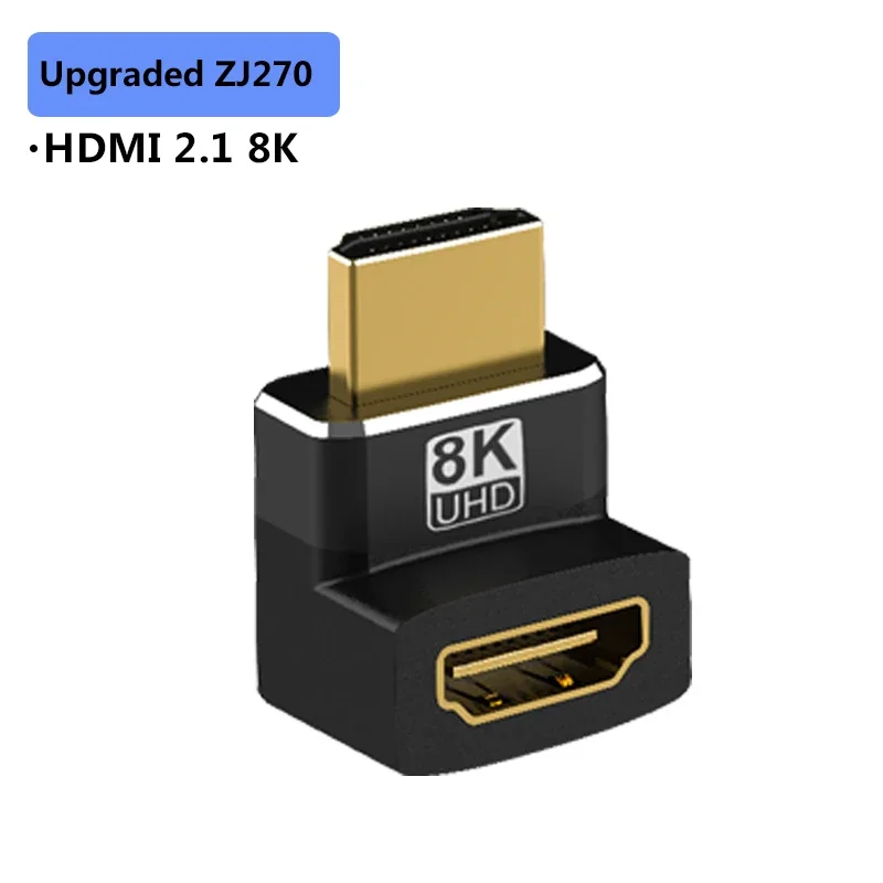 8K Hdmi 2.1 Adapter 90 270 Graden Rechte Hoek Man Naar Vrouw Converter Hdmi Kabel Verlengstuk Connector Voor Tv Laptop Pc Monitor: Blauw