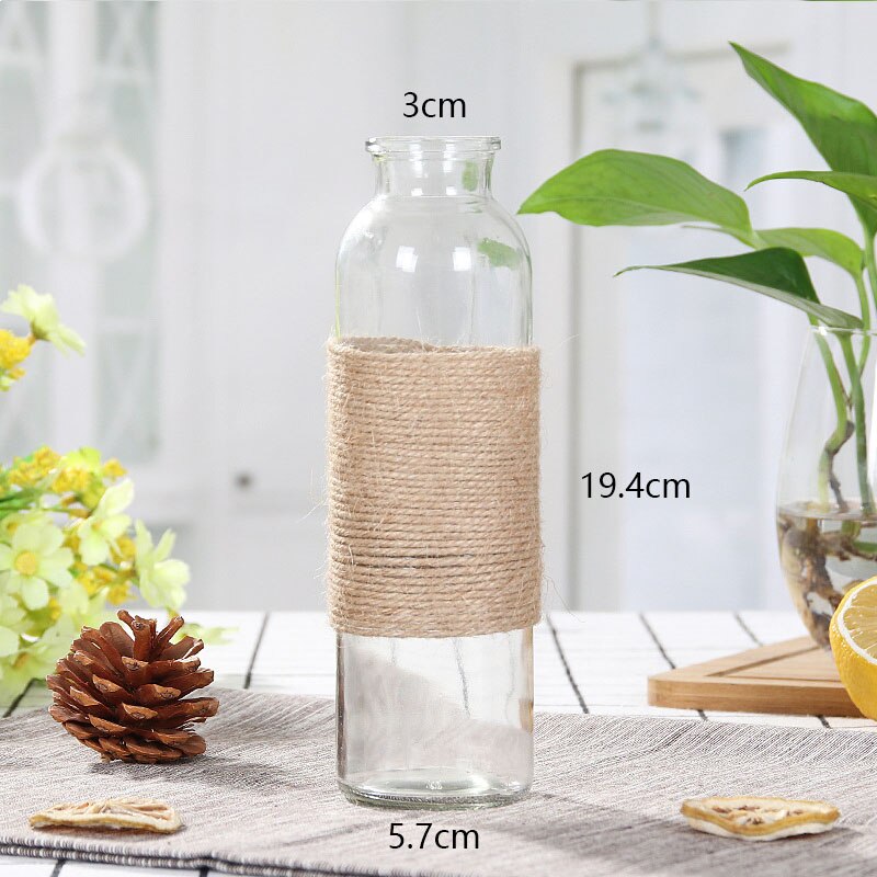 Matbord liten vas hydroponic växt glasvas dekoration rik bambu blomsterarrangemang bord blomma vas: Vas 3