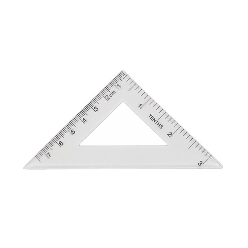 4 stk plast linjaler matematikk geometri linjal sett arkitekter skoletegning rekvisita (gjennomsiktig)