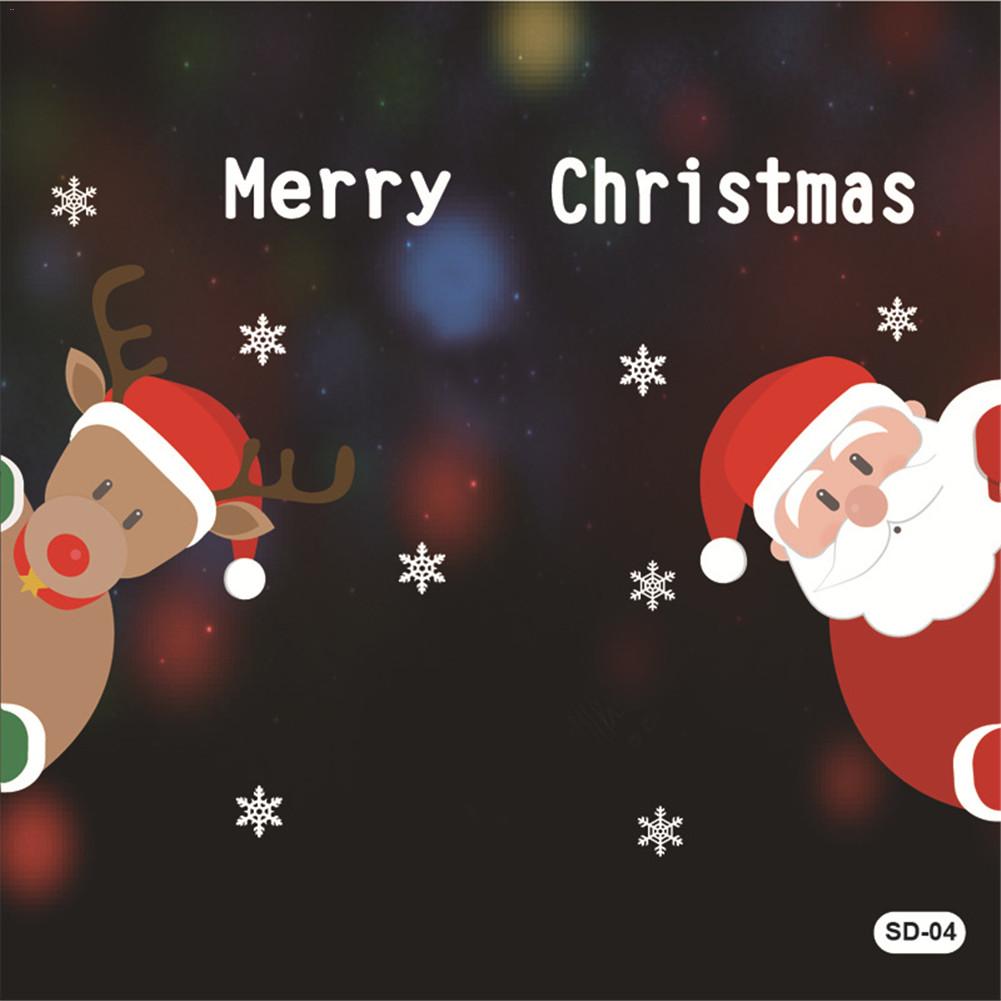 ON Christmas Window Stickers Waterproof Decorative Stickers Various Patterns Home Decoration: Gray