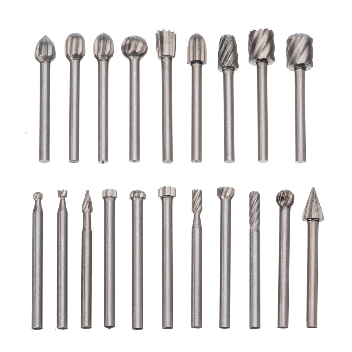 20 Pcs Houtsnijwerk Frees Set Duurzaam Hss Routing Frezen Burr Frees Voor Rotary Graveermachine Tool