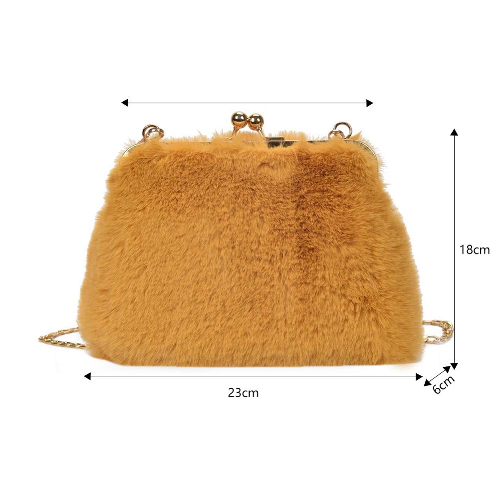 Leuke Pluche Kleine Vierkante Tas Vrouwen Handtas Casual Purse Chain Mobiele Telefoon Schouder Messenger tassen