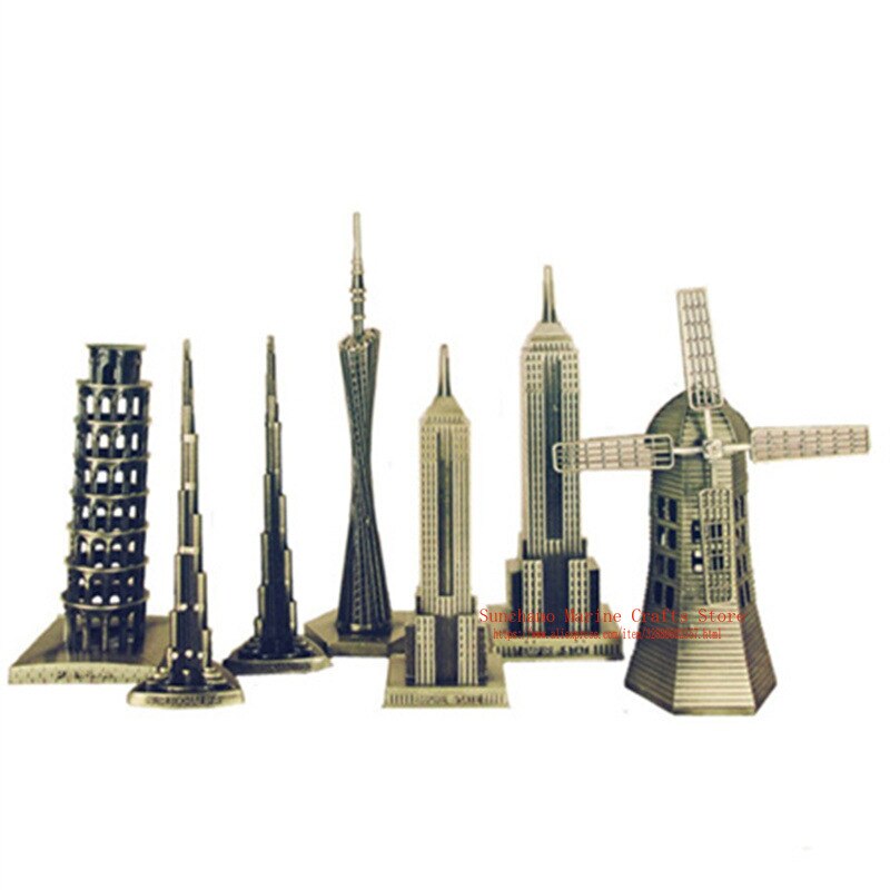 3D World Famous Landmark Building Metal Models Eiffel Tower Desk Decro For Friend Crafts Metal Model Home Decoration