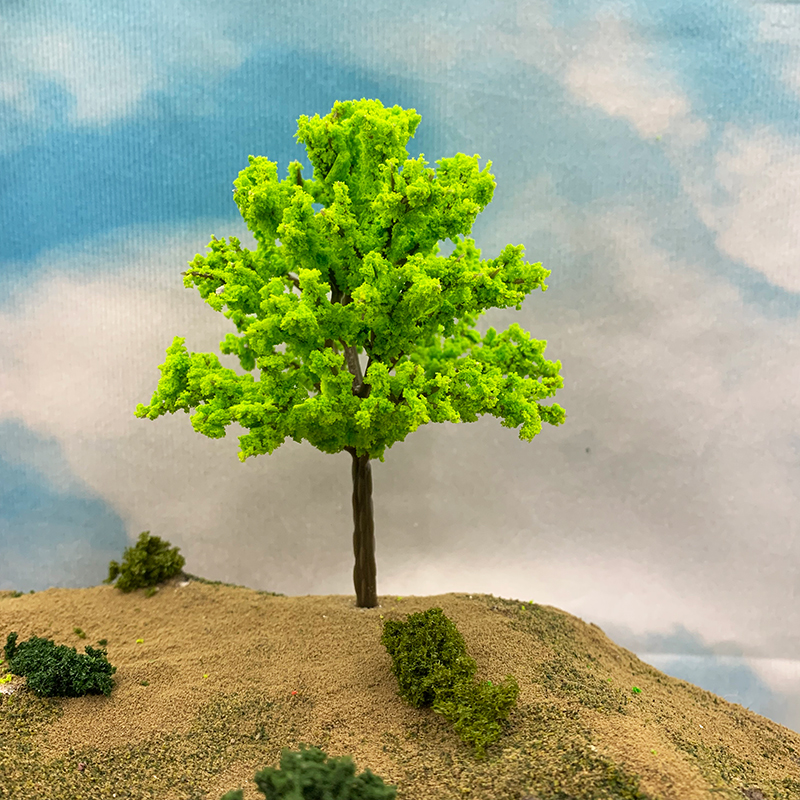 4PCS/PACK 12cm HO Scale Model Trees Train Park Railroad Railway Layout Diorama Wargame Scenery Toys Model Accessories: 4cm Yellow Green