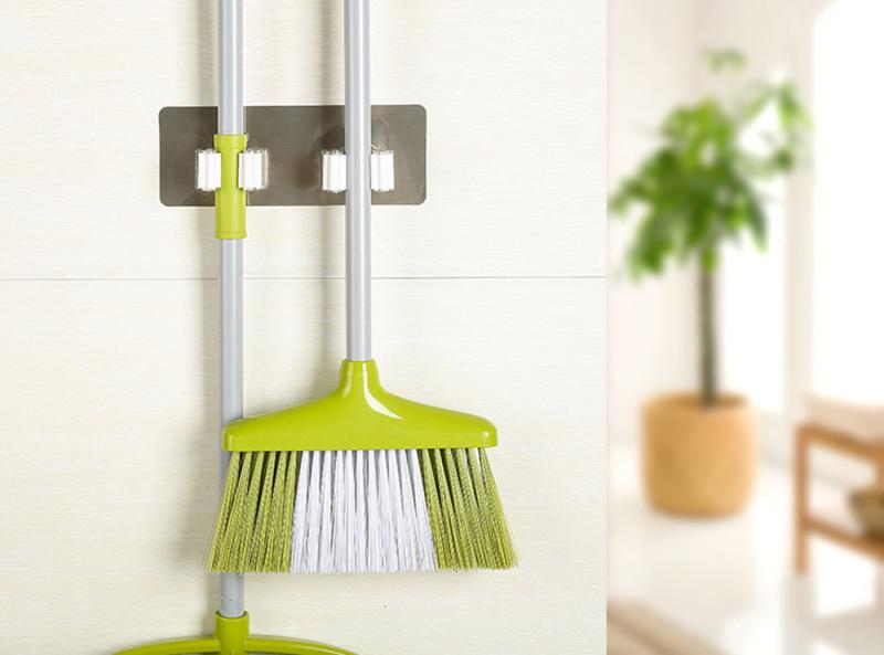 Mop Broom Holder Suction Cup Wall Mounted Mop Organizer Garden Storage Rack Hanger Clip Seamless Hook Rack Tool Bathroom