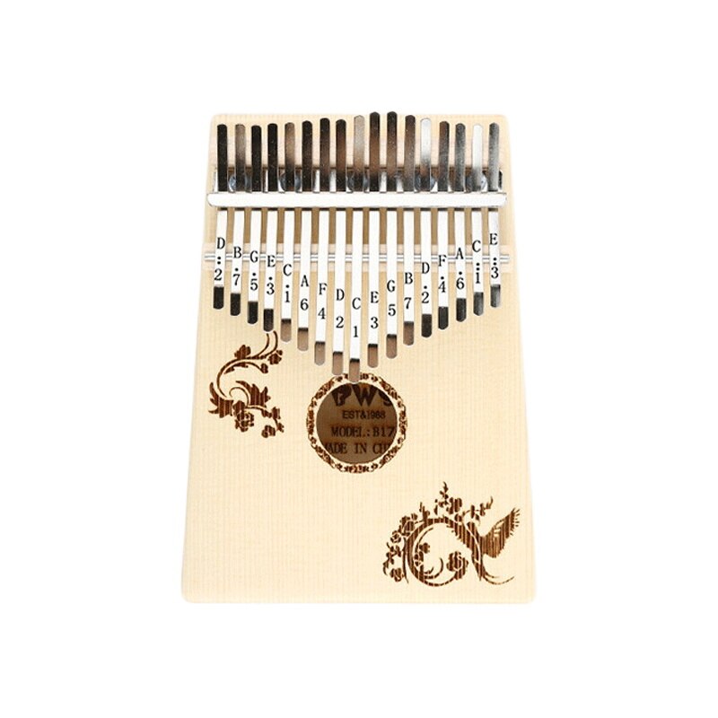 Kalimba 17- nøgle tommelfinger klaver mahogni finer integreret kalimba musikinstrument børn begynder bærbart finger klaver: 9
