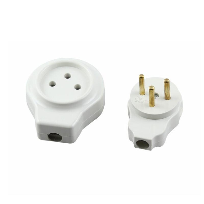 3Pin Israel Plug Socket Male Female Electrical Connector Plug 16A 250V Power Cord Connector Detachable Power Plug: Male and Female