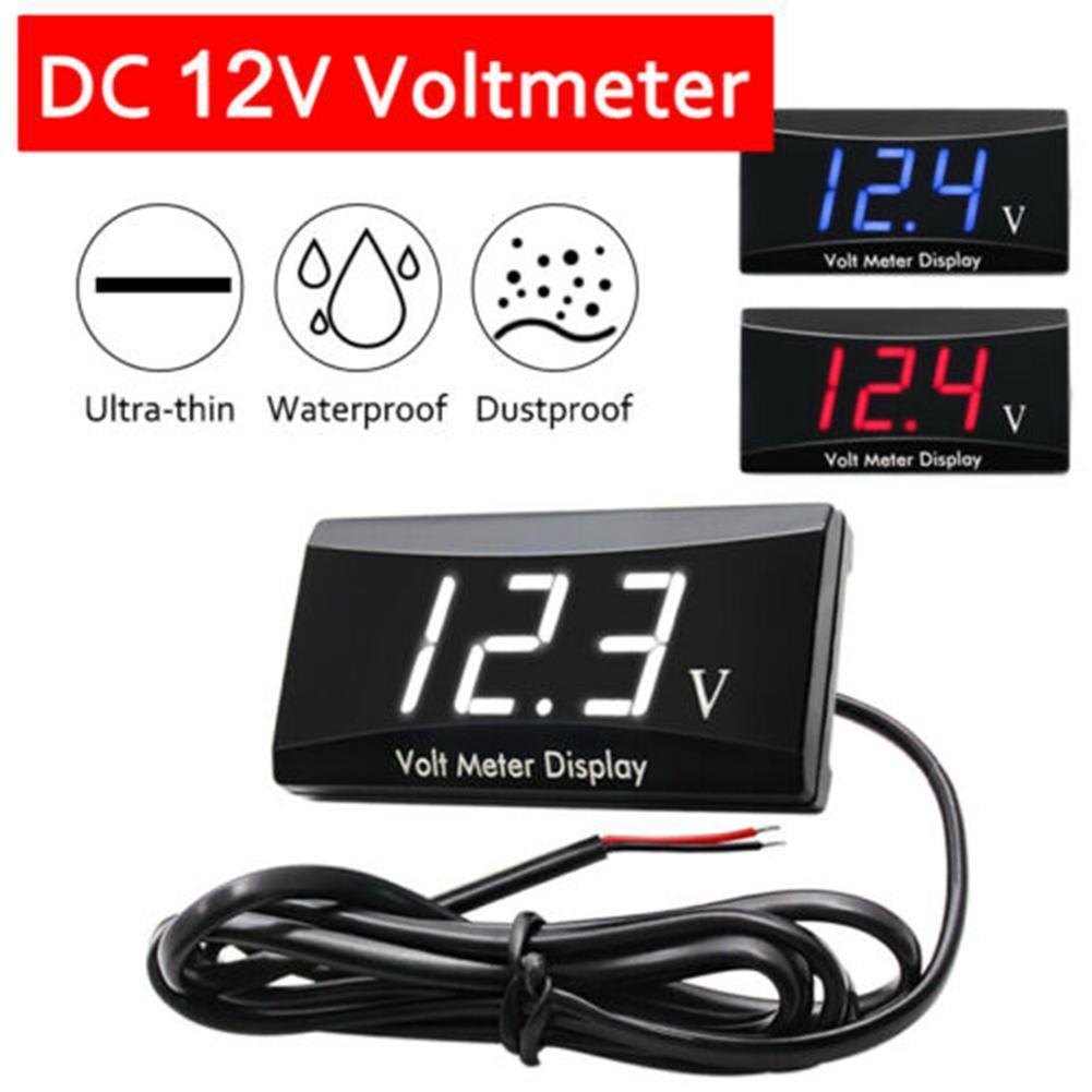 Mini pantalla LED voltímetro Digital, Panel voltímetro, Monitor de prueba, protección de conexión inversa, 12V, para coche y motocicleta
