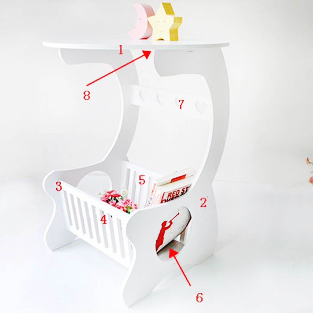 Wooden Storage Shelf Coffee Table Multifunction Storage Tea Table Leisure Magazine Storage Rack Table Hollow Carved