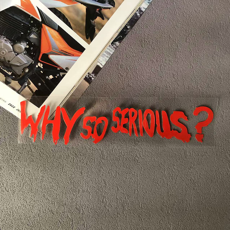 Why So Serious Decals Motorcycle Stickers Car Reflective Stickers Joker Personality Letters Decorative Lamp Vinyl